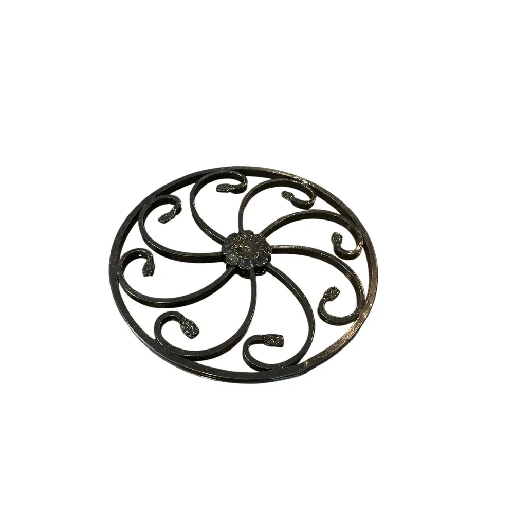 Decorative Wrought Iron Door & Outdoor Gate Grille – Black Scrollwork Accent 12